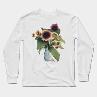 Watercolor Sunflower Bouquet Long Sleeve T-Shirt